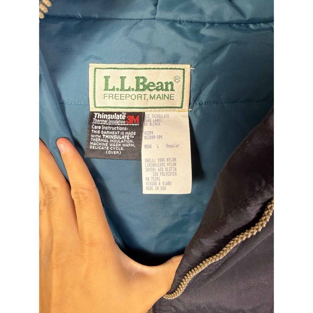 Vintage 90s Mens Large LL Bean Pullover Aztec Hooded Anorak Windbreaker Jacket - Picture 3 of 6